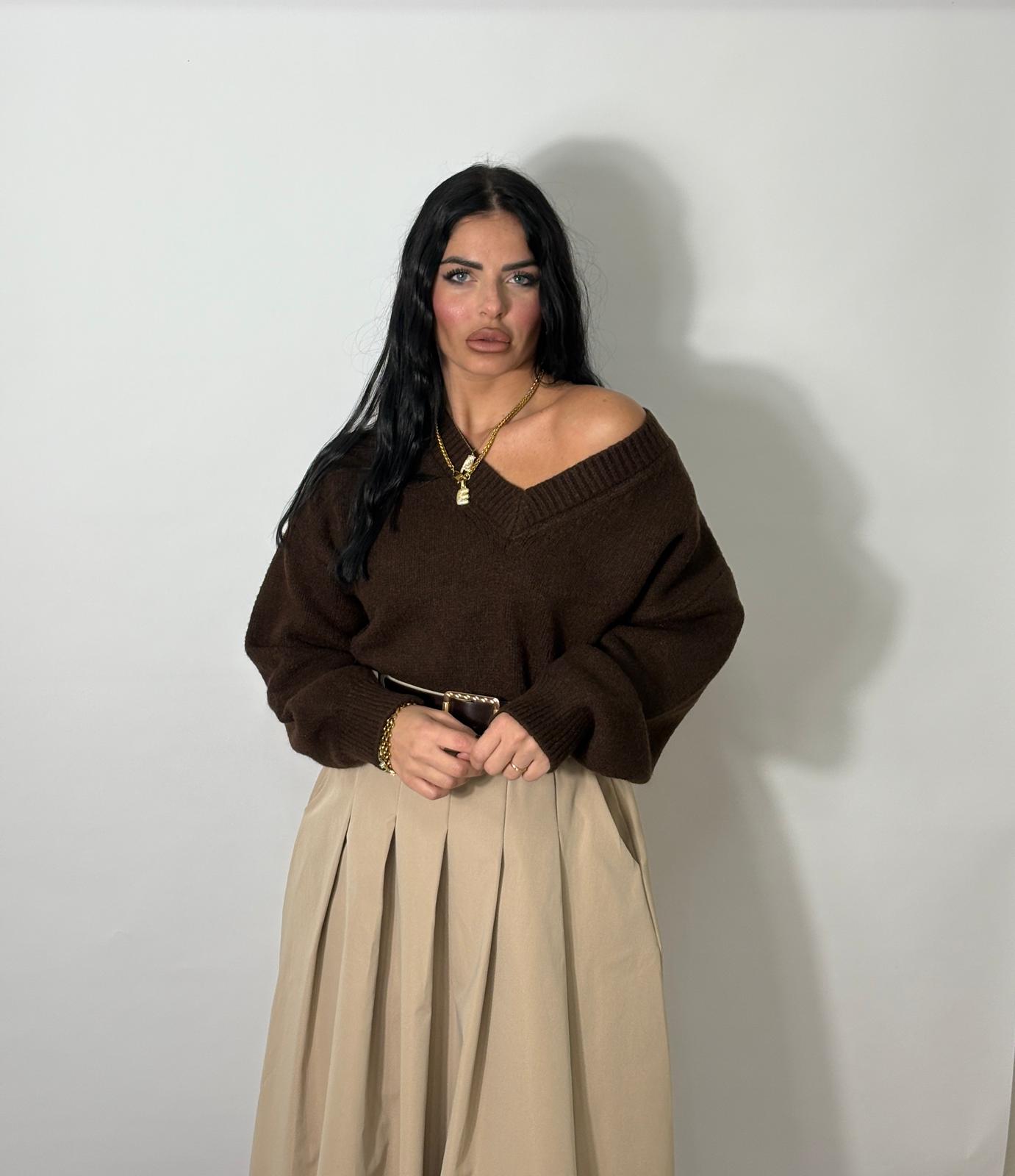Maglione con scollo a "V" Brenda
