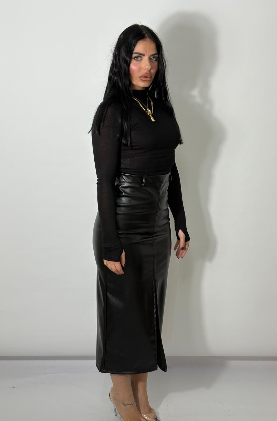 Gonna a tubino in eco-pelle Giorgia