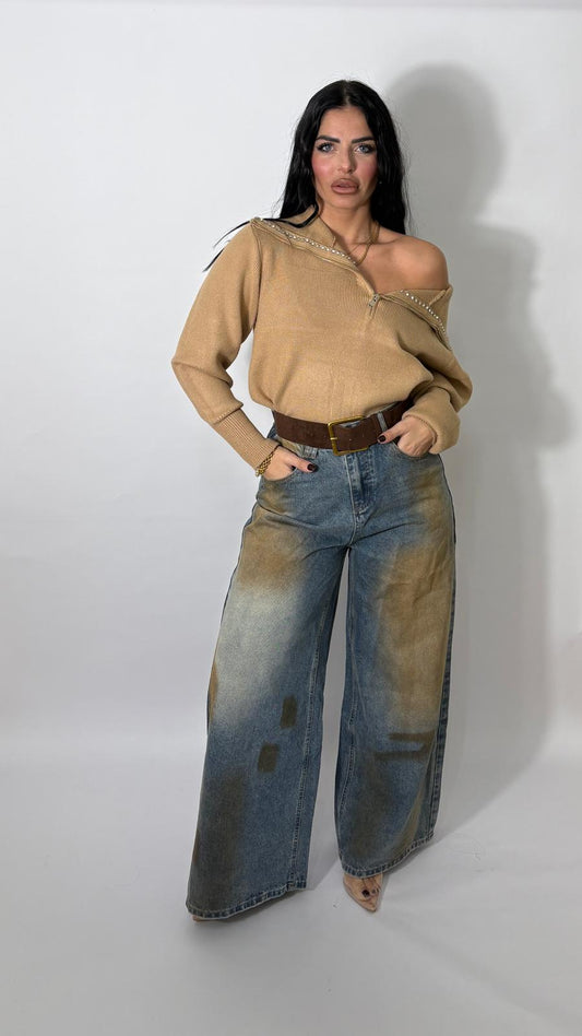 Jeans cowboy con cintura