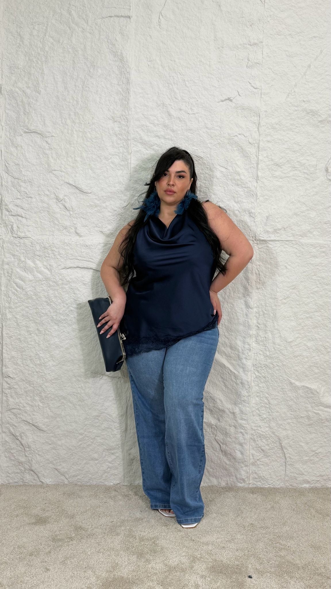 Top Caily in raso curvy