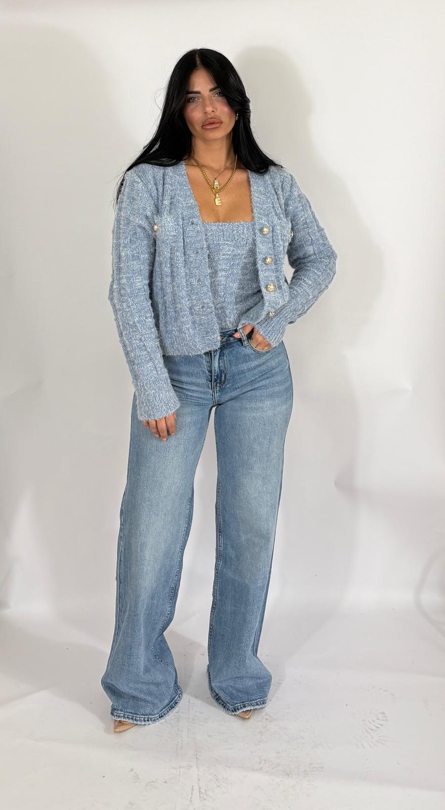 Jeans Palazzo lavaggio chiaro