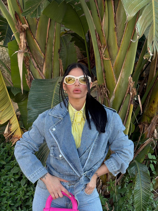 giubbino lydia  in denim chiaro