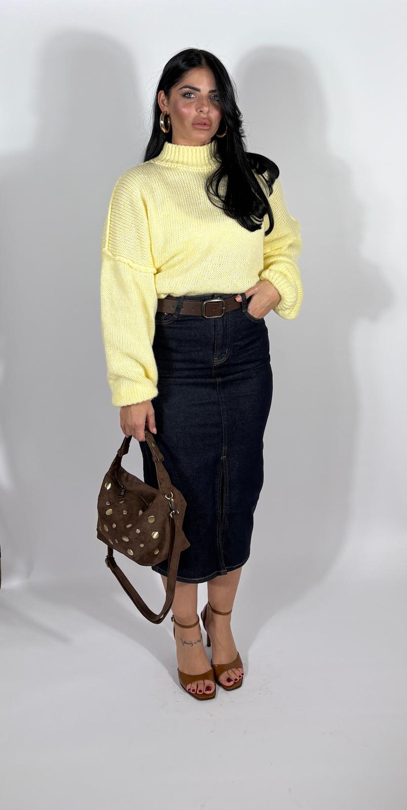 Gonna longuette in denim