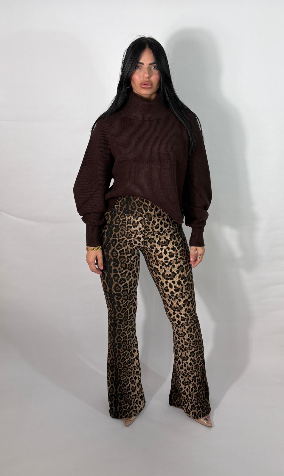 Leggings a zampa leopardato