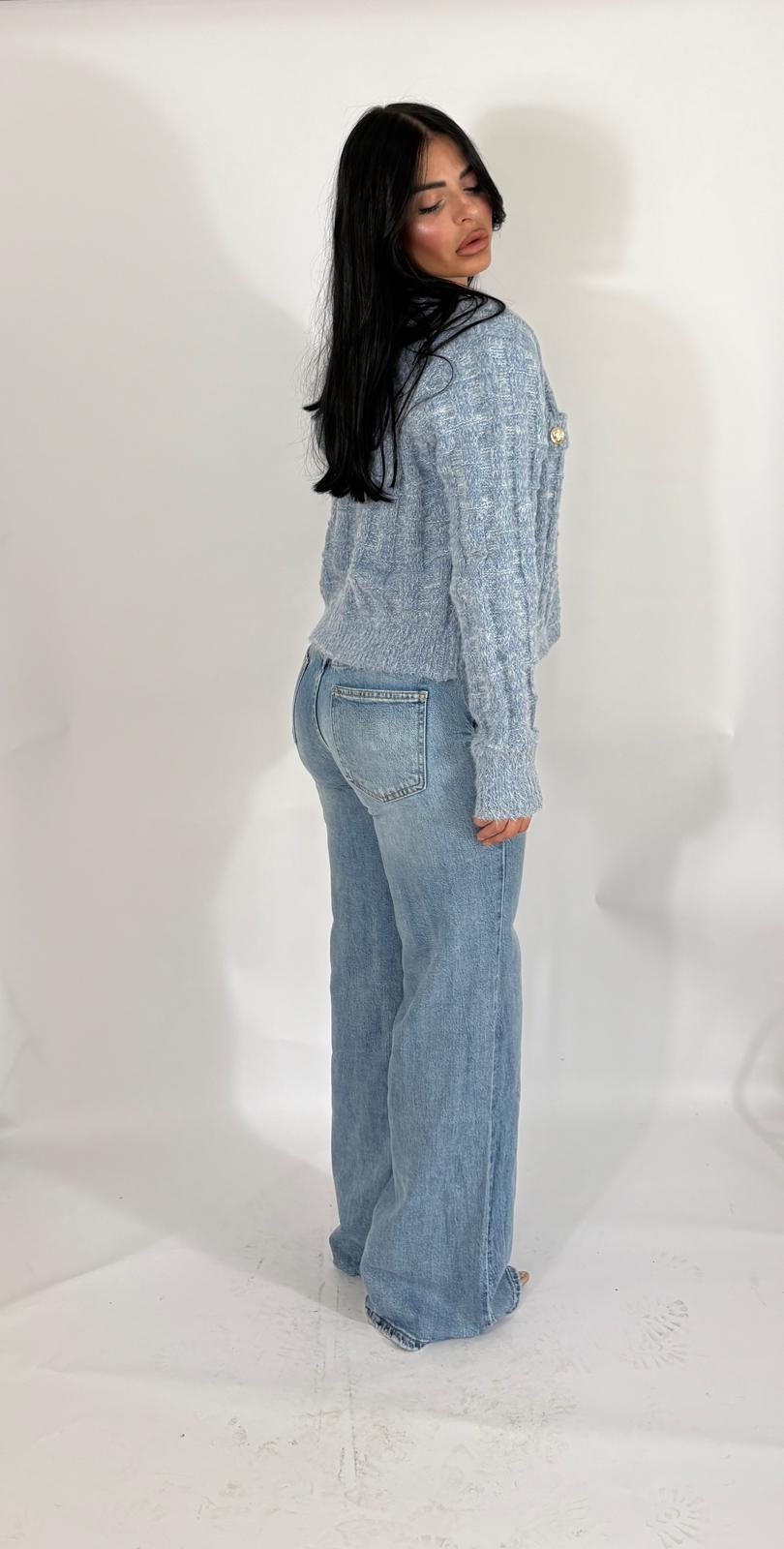 Jeans Palazzo lavaggio chiaro