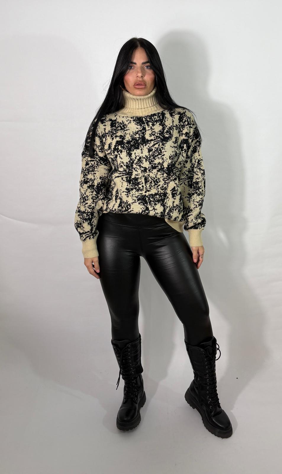 Leggings in eco-pelle