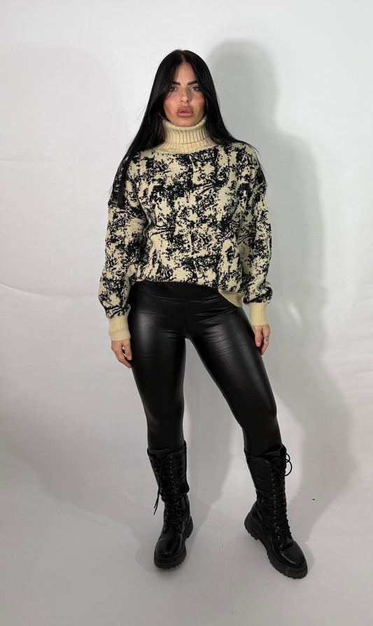 Leggings in eco-pelle