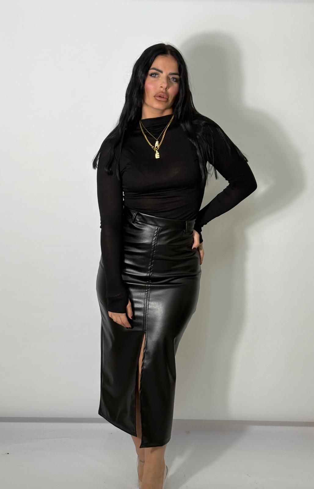 Gonna a tubino in eco-pelle Giorgia