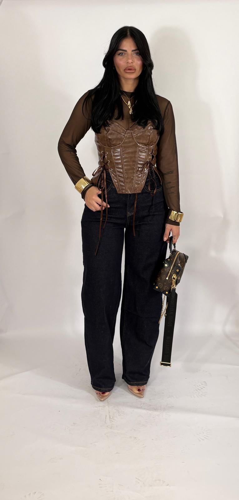 Jeans balloon lavaggio scuro