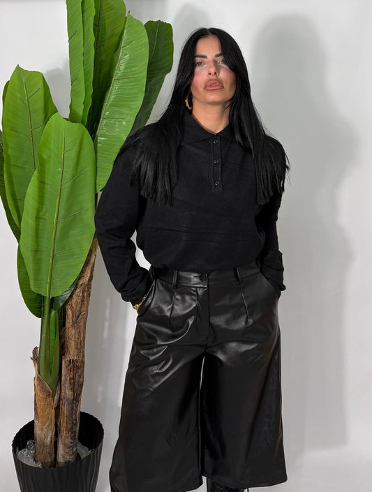 Bermuda in eco-pelle Nelya