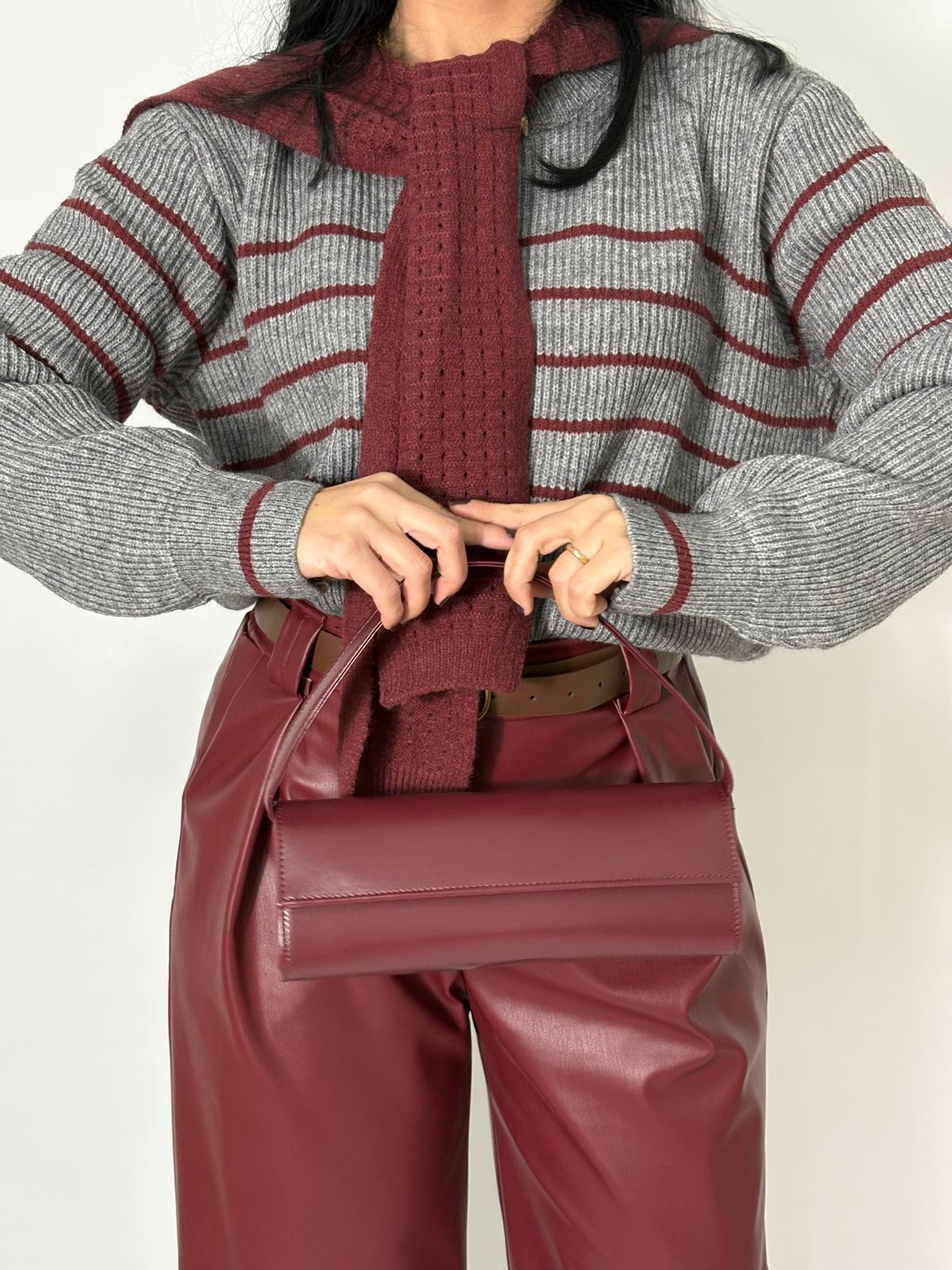 Borsa in eco-pelle bordeaux