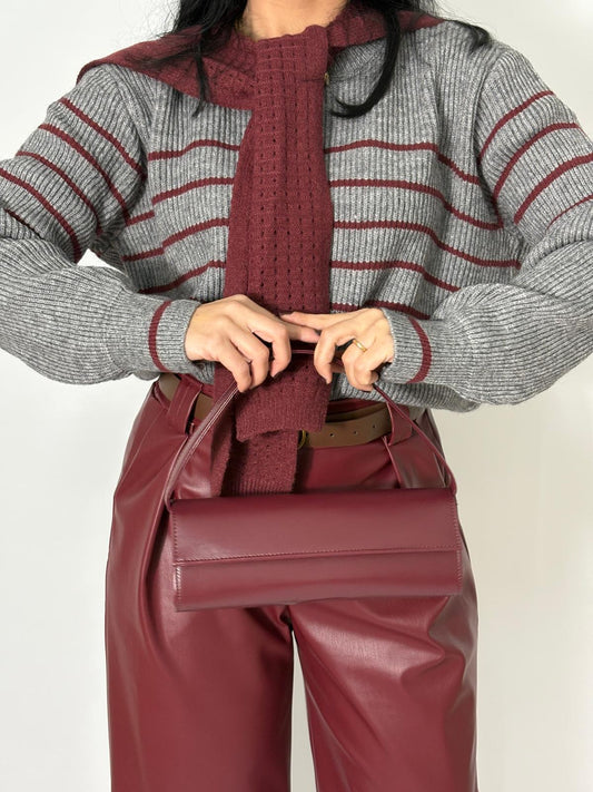 Borsa in eco-pelle bordeaux