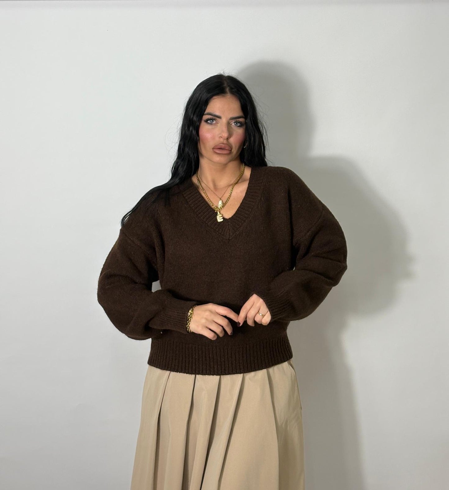 Maglione con scollo a "V" Brenda