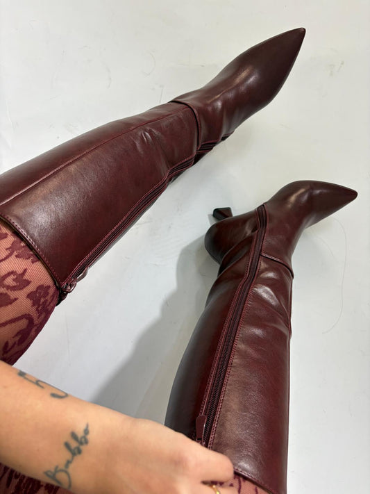 Stivale in eco-pelle Bordeaux