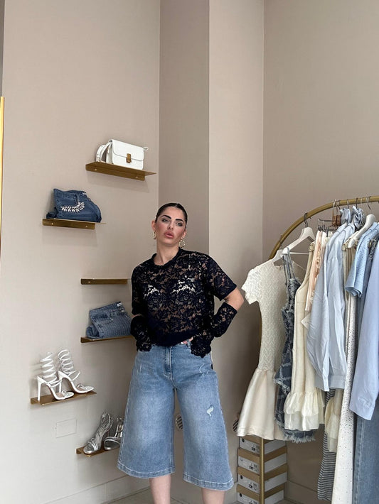 Bermuda in denim chiaro Rasha