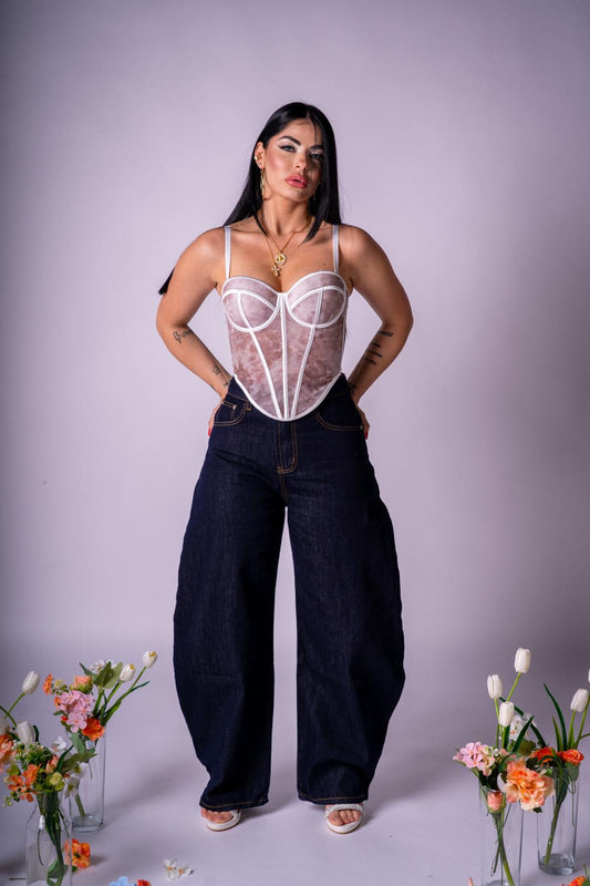 Jeans Baloon in denim scuro